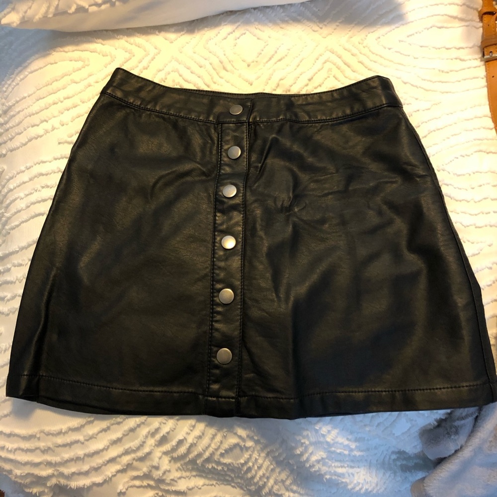 Black leather skirt